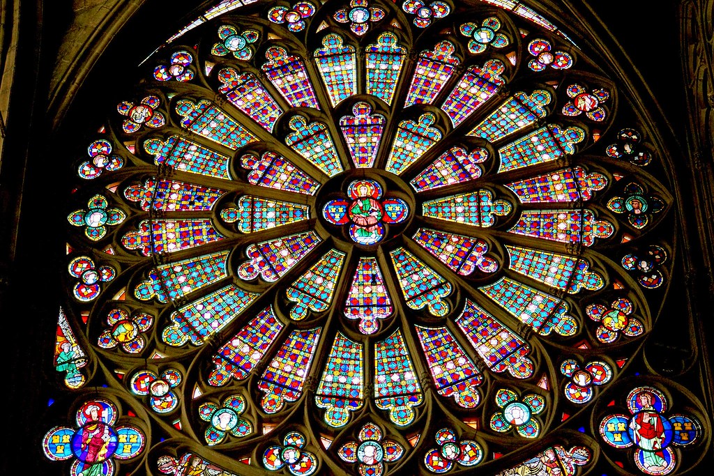 Basilica of Saint-Nazaire is noted for its stained glass windows. Photo Dennis Jarvis